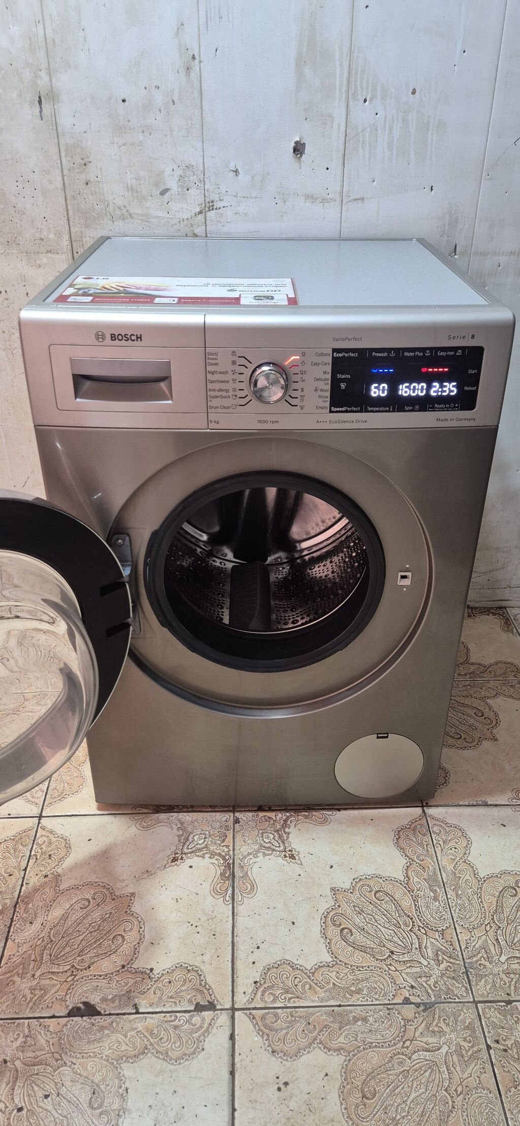 Paltaryuyan maşın Bosch, 9 kq, İşlənmiş, Avtomat, Qurutma var, Ödənişli çatdırılma — Paltaryuyan maşınlar, Bakı (2)