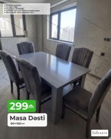 Masa Dəsti – 90×160 sm - 6 ədəd stul ilə komplekt - Mexanizm — Mebel