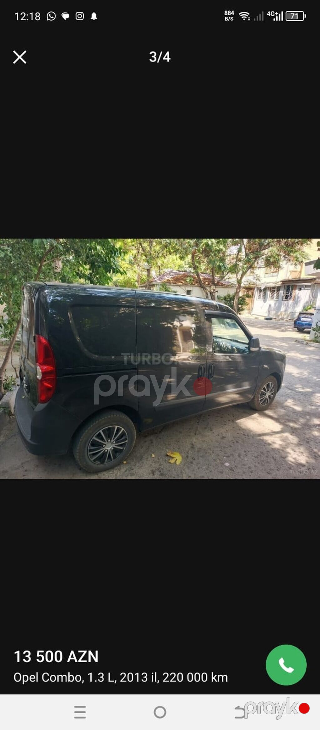 Opel Combo: 1.3 l | 2013 il 220000 km Van body type 77-KC-207 — Avto, Bakı (4)