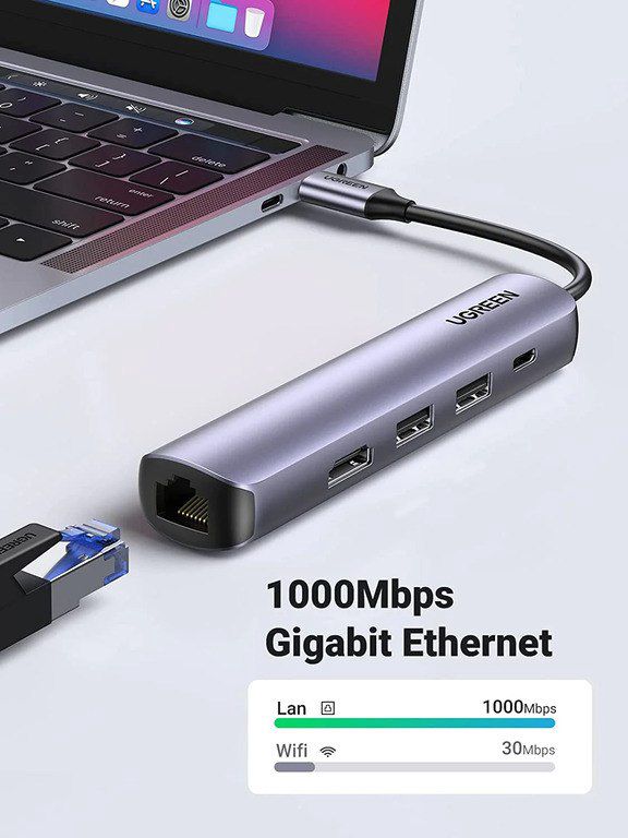 USB-C adapter "Ugreen 5-in-1CM418 10919" — Elektronika, Bakı (2)