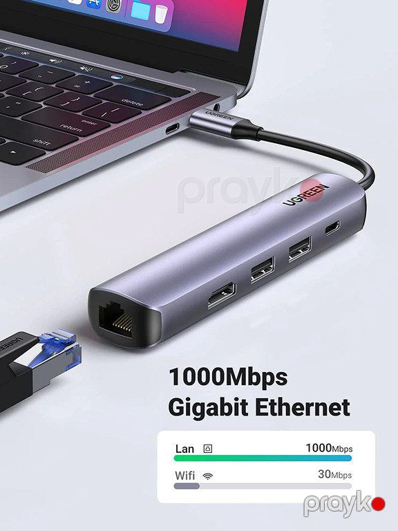 USB-C adapter "Ugreen 5-in-1CM418 10919" — Elektronika, Bakı (2)