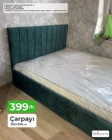 Məhsul: Çarpayı Ölçü: 160×200 sm - Yumşaq başlıq: şaquli tikişli — Mebel