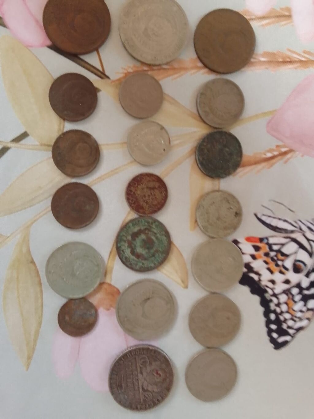 Kolleksiya üçün müxtəlif ölkə və illərə aid köhnə metal pullar dəsti — Sikkələr, Qobu (2)