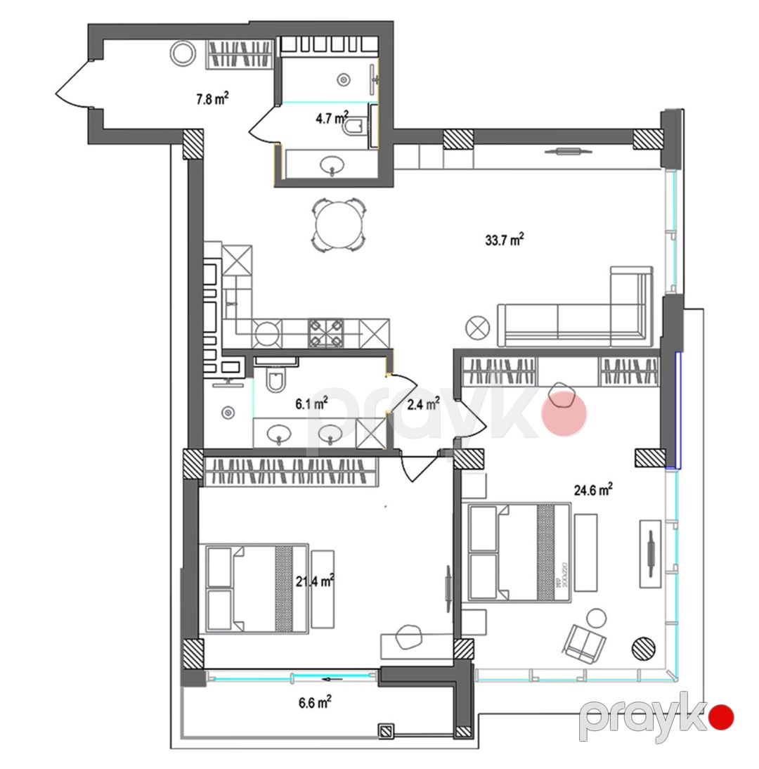 Satılır 3 otaqlı yeni tikili 127.3 m² — Mənzil, Bakı (11)