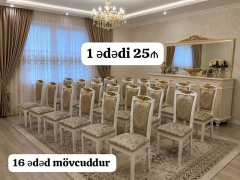 16 ədəd oturacaq satılır,1 ədədi 25₼. Tək tək satışları mövcuddur. heç — Vasiteci Sekine Xanim — Стулья