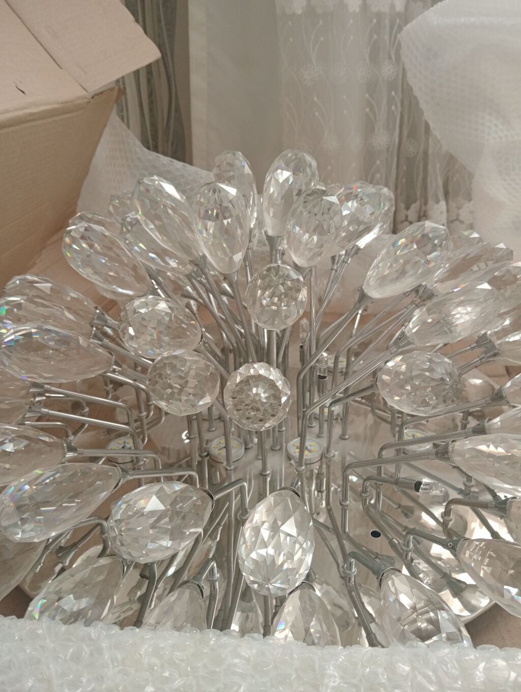 Led Çılçıraq, 4 və daha çox lampa, Xrustal — İşıqlandırma, Bakı (3)