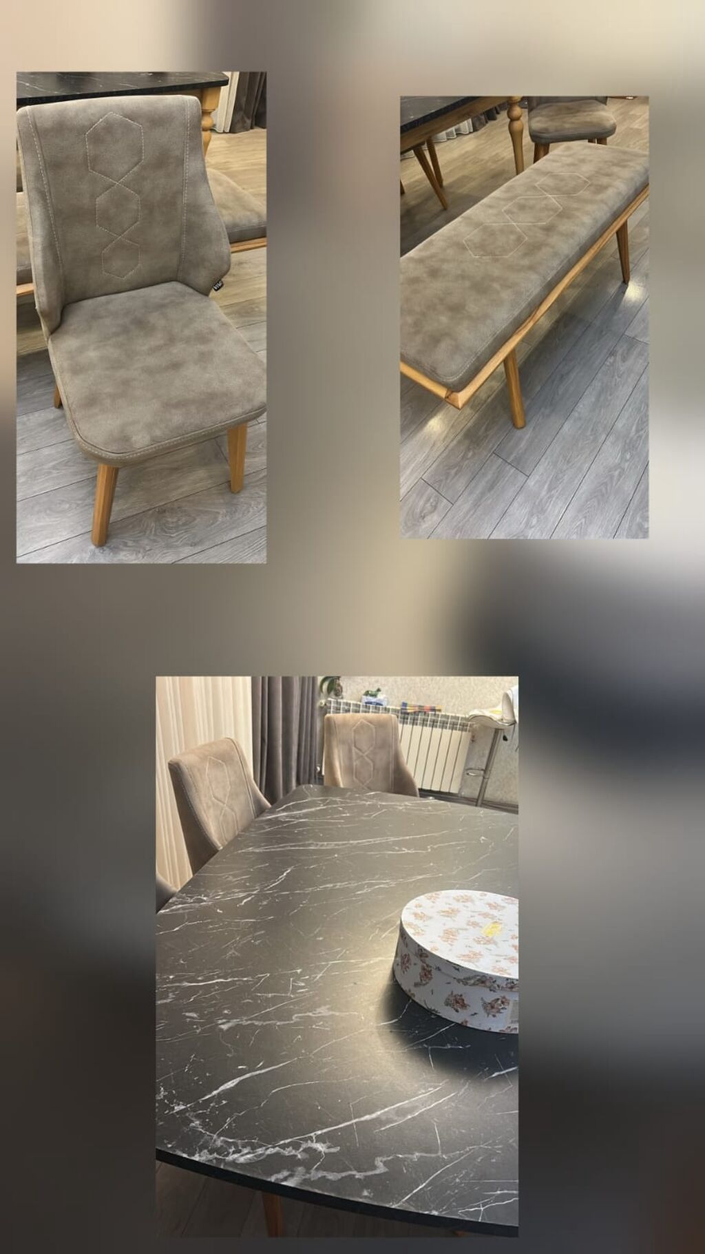 1 stol 4 stul 1 bedc. Tecili satilir. Turkiyenin Viva brendidi — Mebel, Bakı