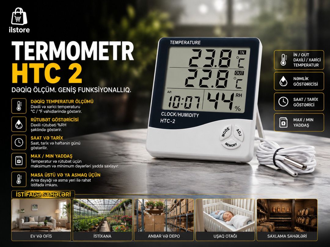 Termometr HTC 2 — Mallar, Bakı