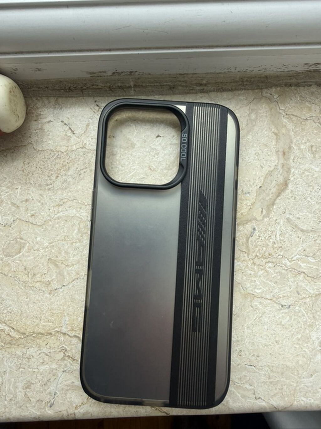 Şəffaf-qara telefon qabı - Model: iPhone üçün böyük kameralı blok — Elektronika, Masazır