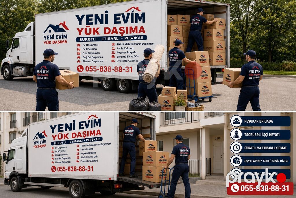 “Yeni Evim” Yükdaşıma və Daşınma Xidməti Xidmətlər: - Ev köçürmə və — Xidmətlər, Bakı (5)