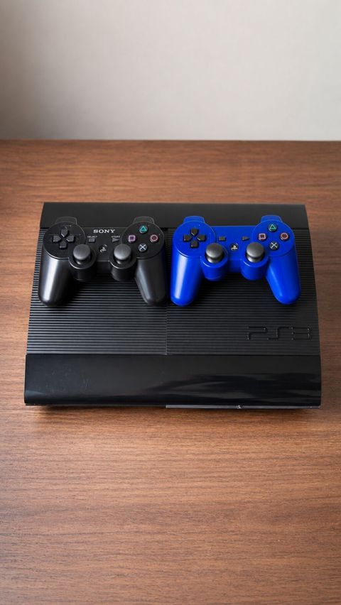 Sony PlayStation 3 (PS3) Slim konsolu – 2 ədəd DualShock 3 simsiz — Игровые приставки