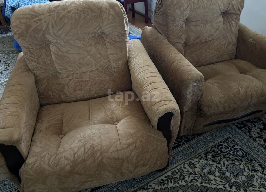 Mebel dəsti: 1 ədəd üçnəfərlik divan + 2 ədəd kreslo - Rəng: açıq — Mebel, Digah (3)