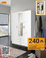 3 qapılı dolab – Kod: 1086 - Ölçülər: D 47 × H 200 × E 120 sm - Rəng — Wardrobes