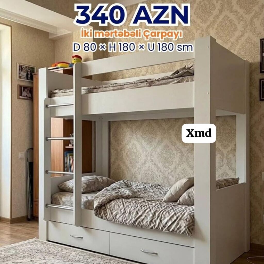 İkimərtəbəli çarpayı – kompakt və funksional dizayn - Model: iki — Yataqlar, Bakı (3)