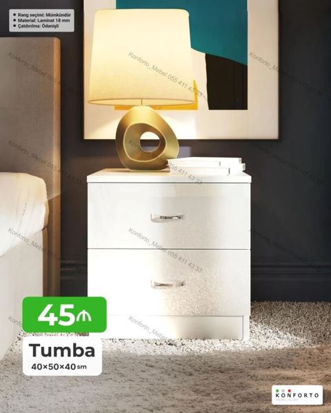 Tumba – 40×50×40 sm - Material: 18 mm laminat - Rəng seçimi