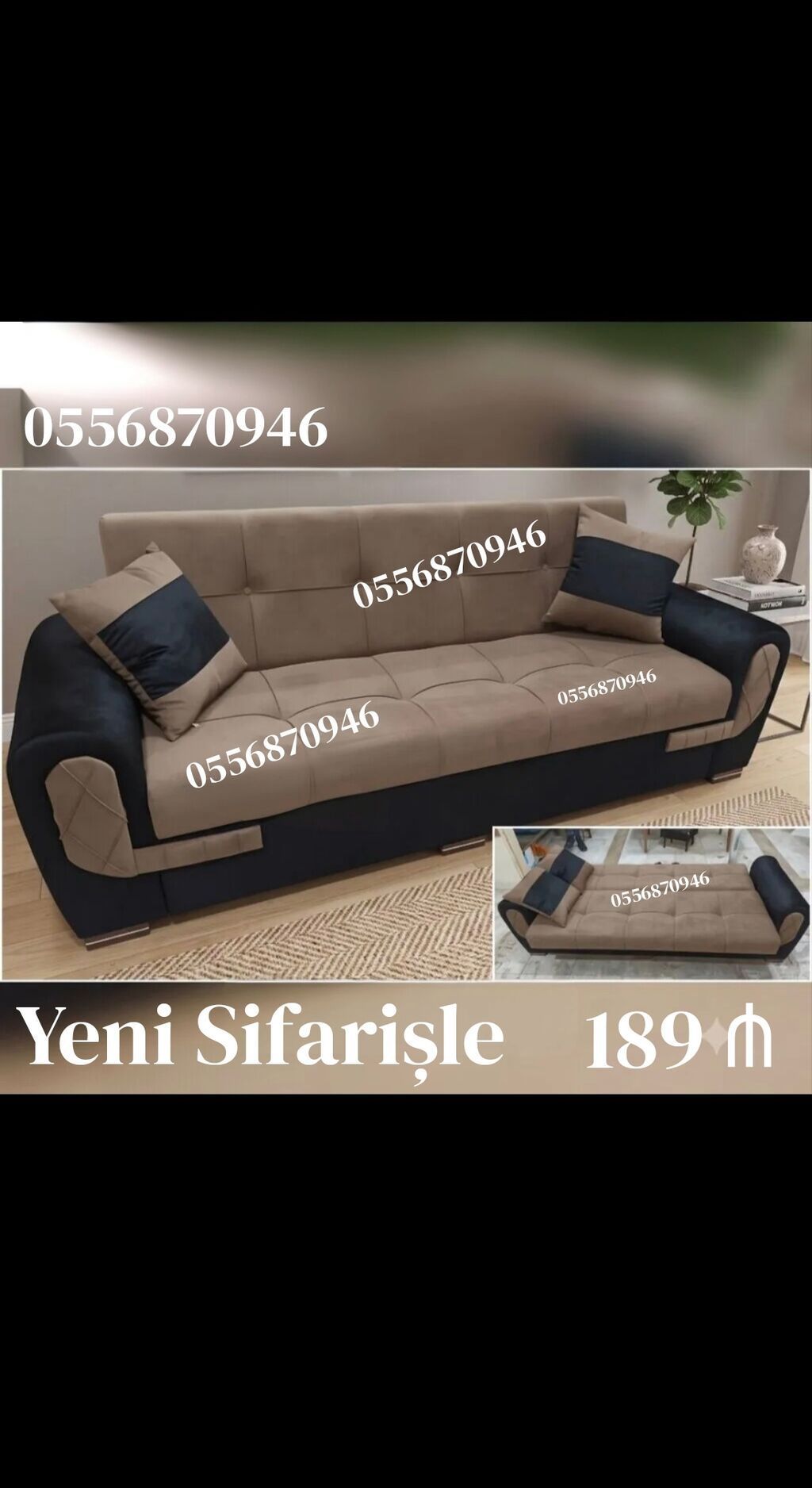 Divan, Yeni, Açılan, Bazalı, Parça, Ödənişli çatdırılma — Mebel, Bakı (2)