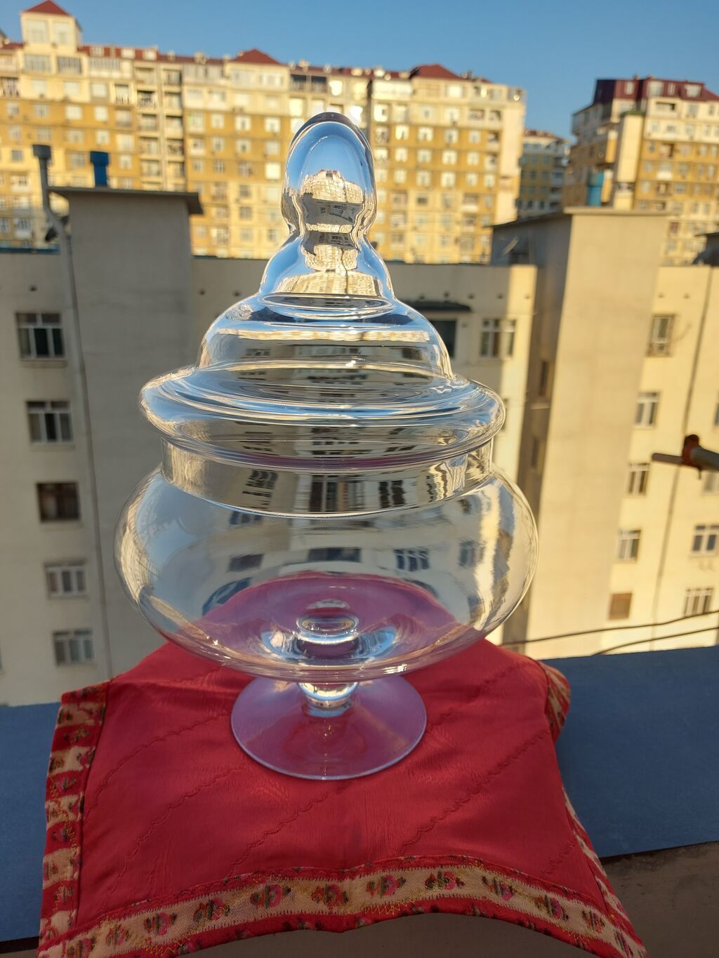 Şüşə qapaqlı konfet qabı – ZEL HOME - Material: şəffaf, qalın şüş - — Mallar, Bakı