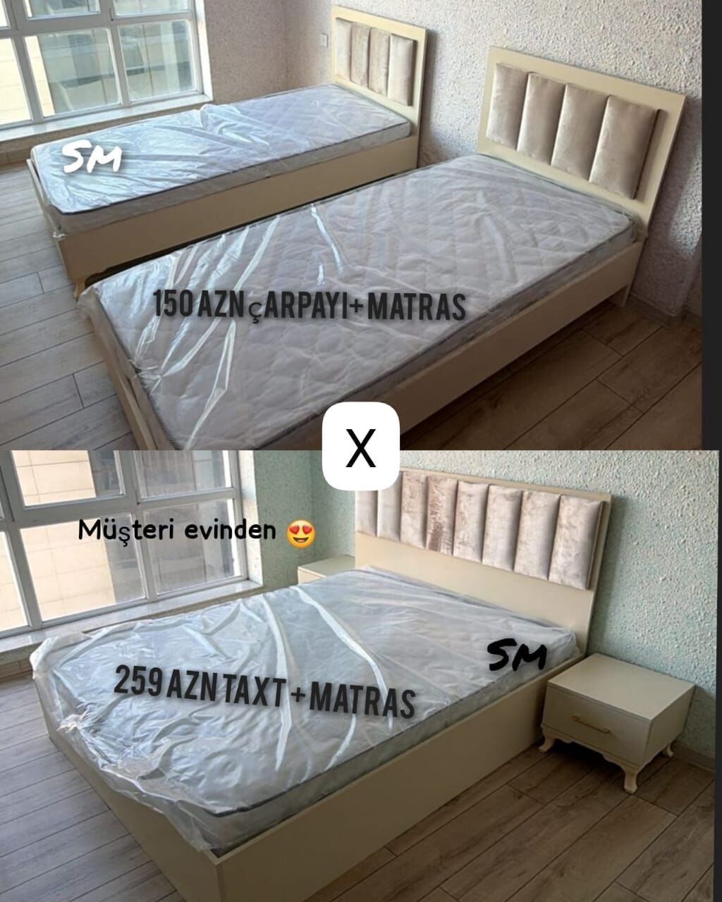 Yataq mebeli dəsti – müasir dizaynlı çarpayı və taxt variantları. - — Mebel, Bakı