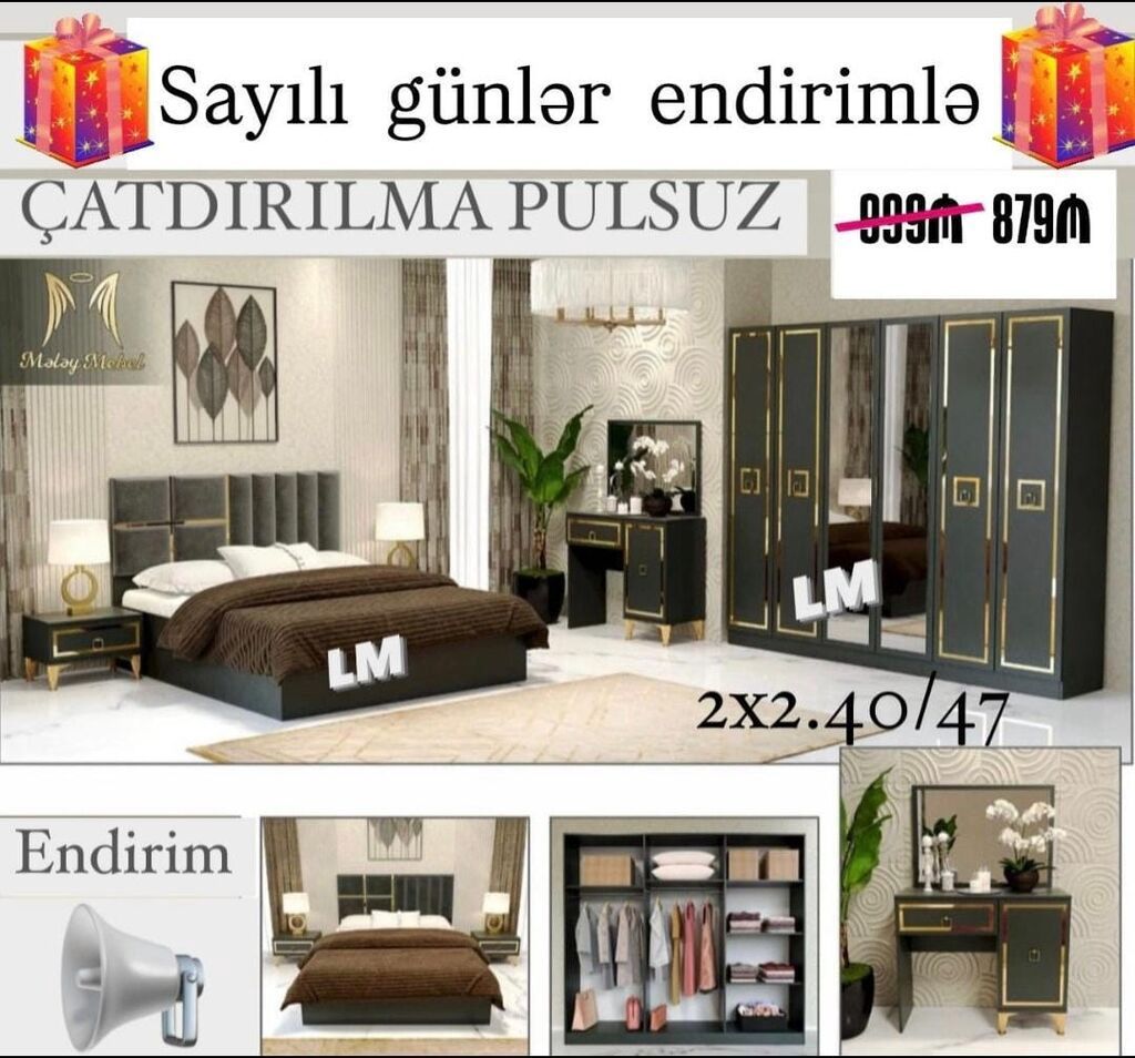 Yataq otağı dəsti – endirimli. Molay Mebel