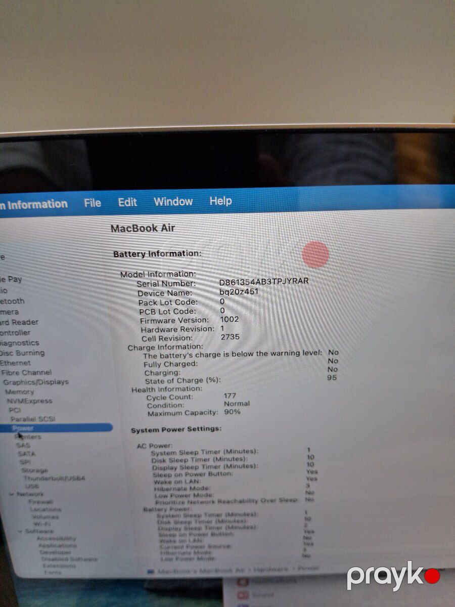 Apple Macbook M1 Air 8/256 90% pil — Elektronika, Bakı (12)