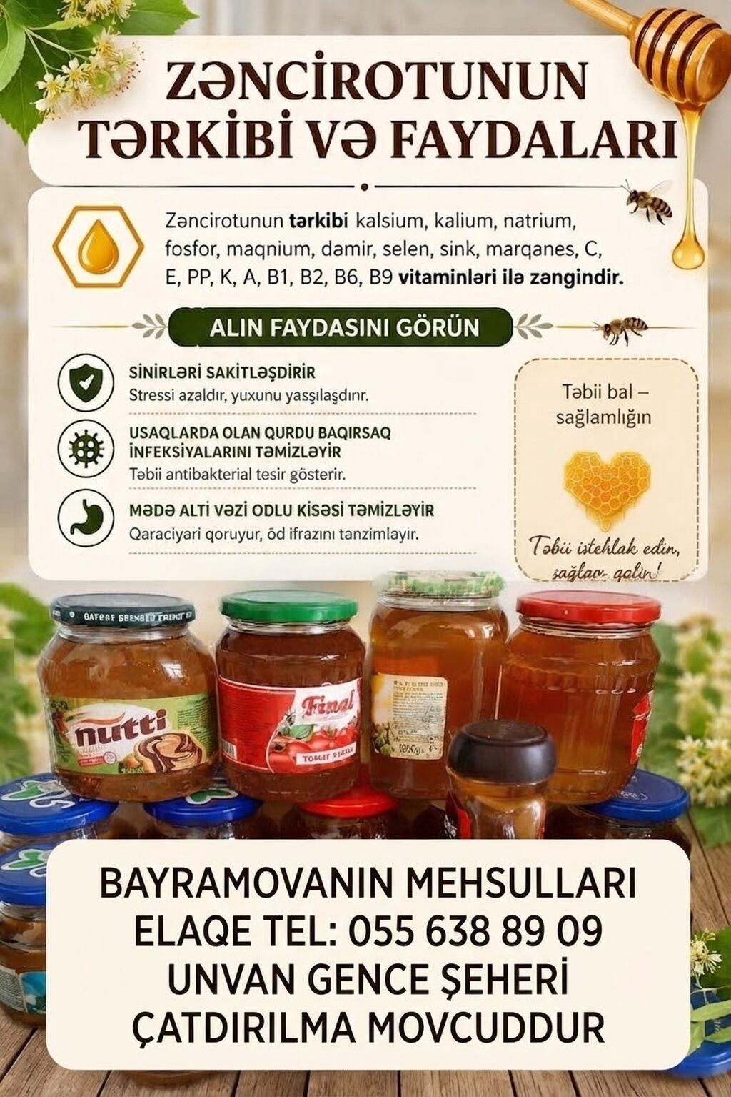 Zəncirotu balı – təbii sağlamlıq mənbəyi Məhsul: Zəncirotu balı və — Qida məhsulları, Gəncə