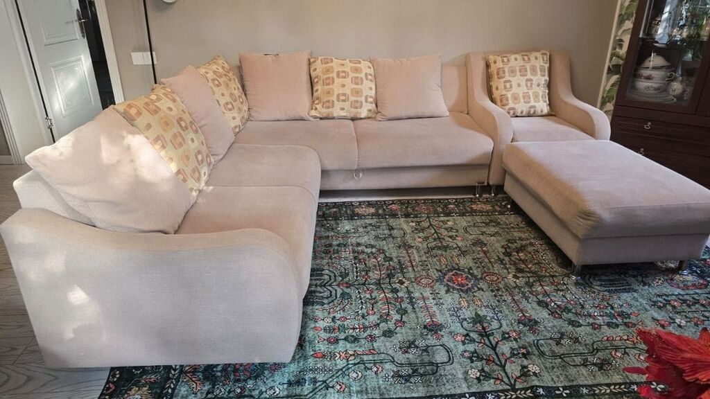 L🅰/ bazalı divan 2,5x2, 5 ölçüdə, kreslo və pufik hamısı birlikdə cəmi