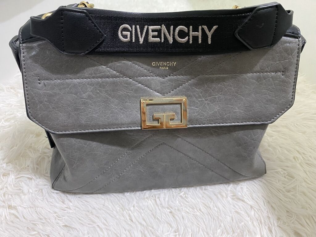 Givenchy qadın çantası, boz rəngi dəri