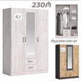 G_1 model geyim dolabı - Ölçü: 200 × 120 × 47 sm - 3 qapılı dizayn — Mebel