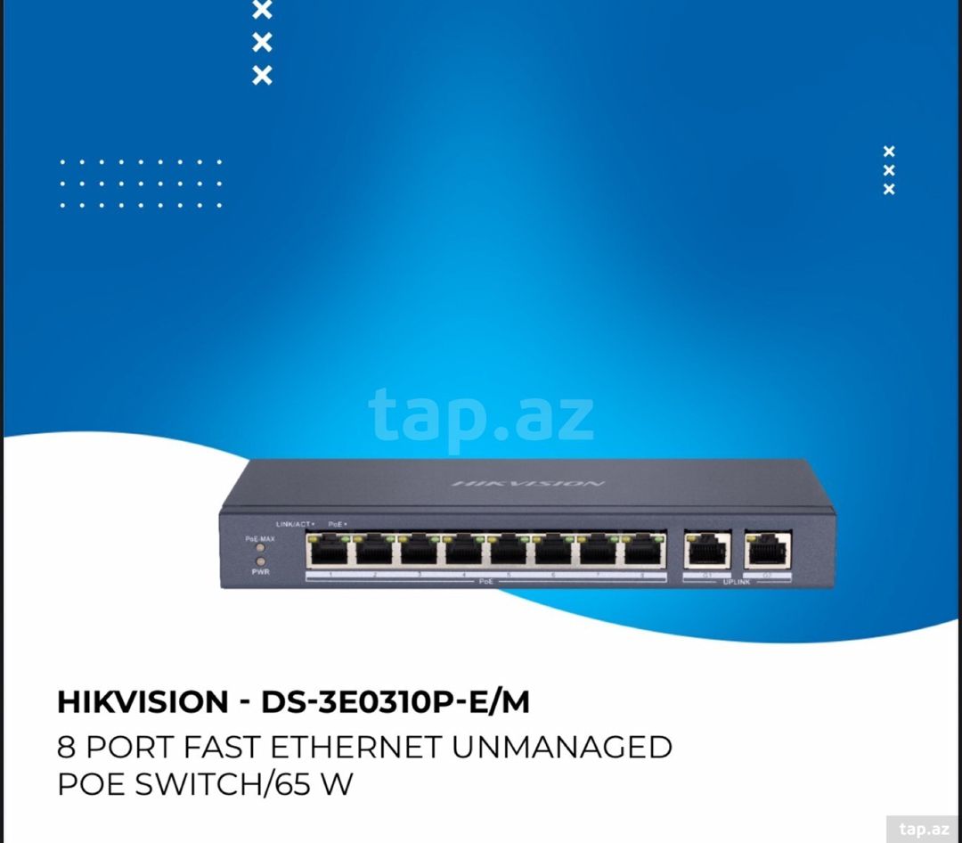 HIKVISION - DS-3E0310P-E/M swich — Şəbəkə və server avadanlığı, Bakı