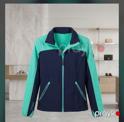 Iki rəngli (tünd göy və firuzəyi) qadın/kişi üçün softshell gödəkçə — Sumqayıt