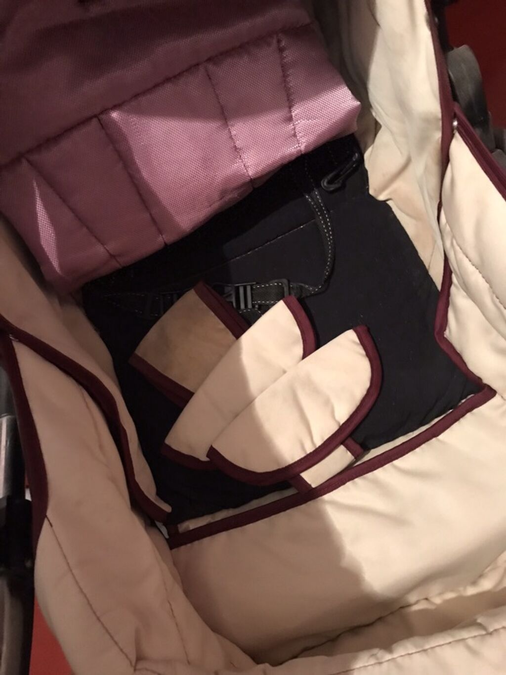Uşaq arabası Baby Lux, 2-ü 1-də komplekt, bordo/krem — Uşaq nəqliyyatı, Bakı (4)