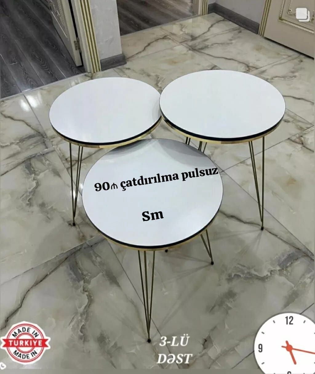 Yumru masa, Açılmayan, Təkərsiz, Türkiyə, Zəmanətsiz, Pulsuz quraşdırılma