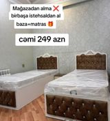 Yeni, Təknəfərlik çarpayı, Bazalı, Matras ilə, Siyirməsiz, Azərbaycan — Jale_Mebel — Мебель