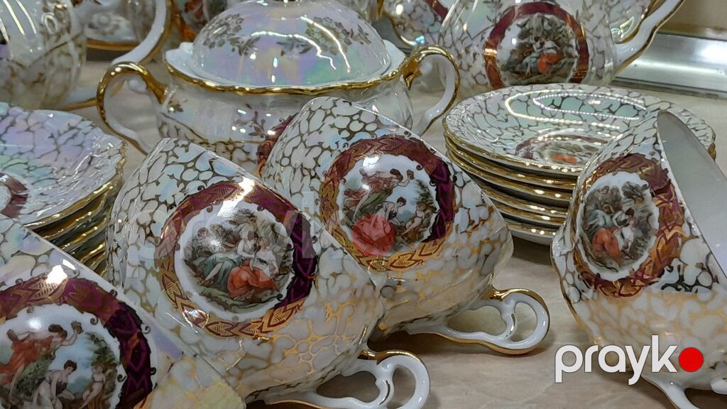 Çay dəsti, Farfor, 6 nəfərlik, Almaniya — Süfrə qabı, Bakı (9)