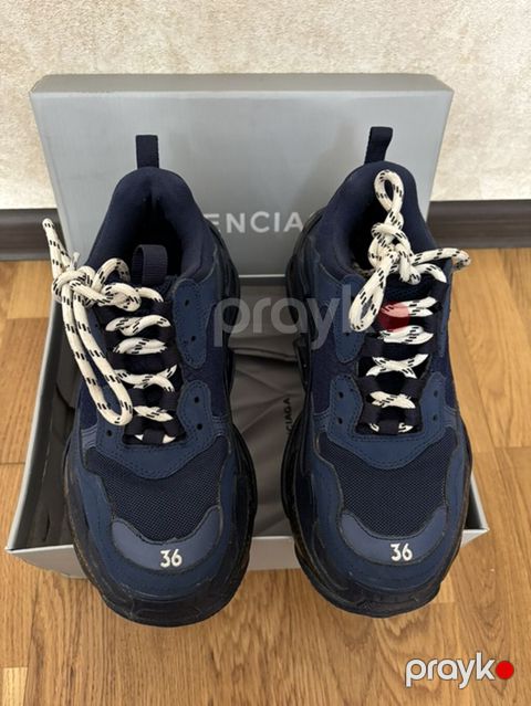 Balenciaga Triple S qadın krossovkaları - Tünd göy 36 — Bakı