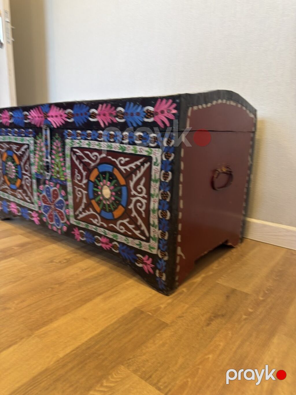 Əl işli naxışlı taxta sandıq - Material: küt taxtadan hazırlanmış — Mallar, Digah (3)