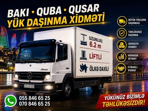 Bakı–Quba–Qusar istiqamətində yükdaşıma xidməti - Bütün növ yüklərin