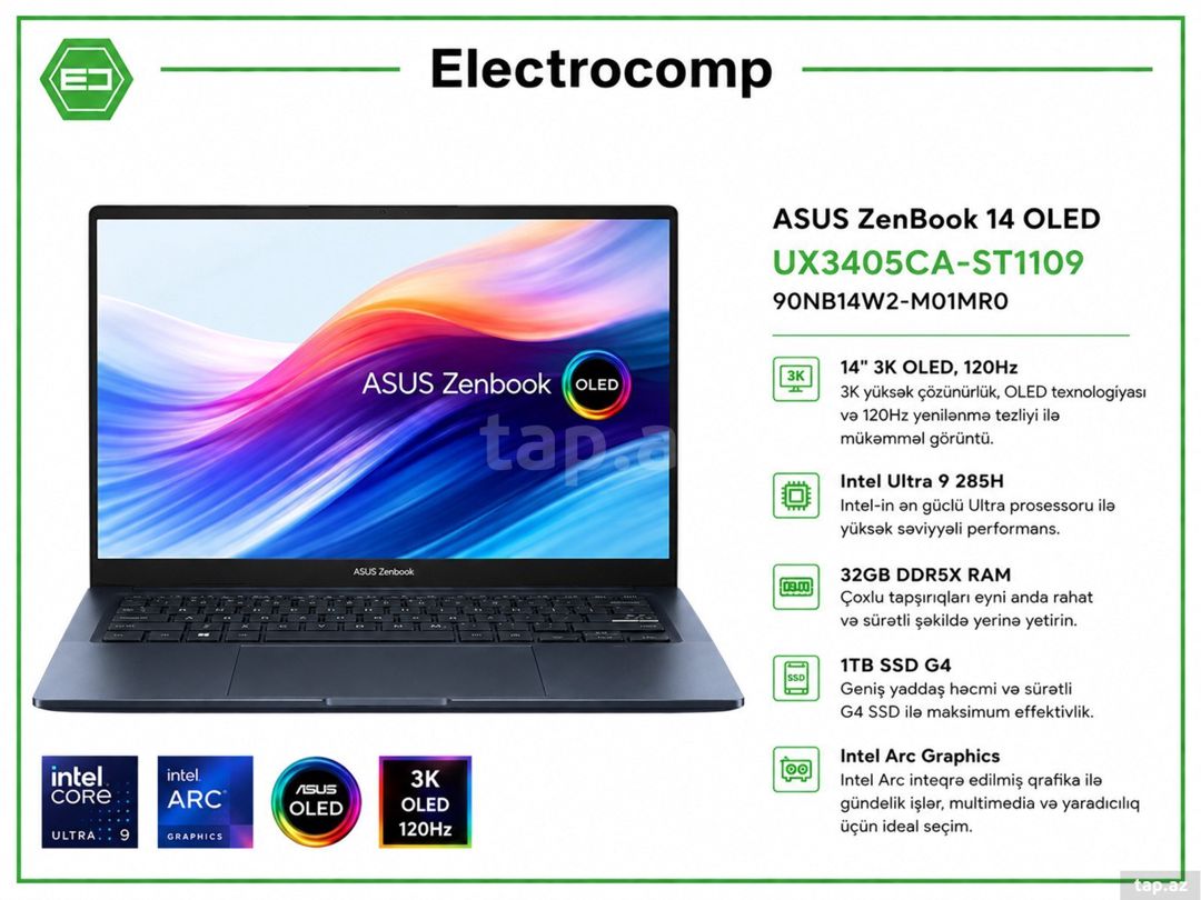 ASUS ZenBook 14 OLED — Elektronika, Bakı