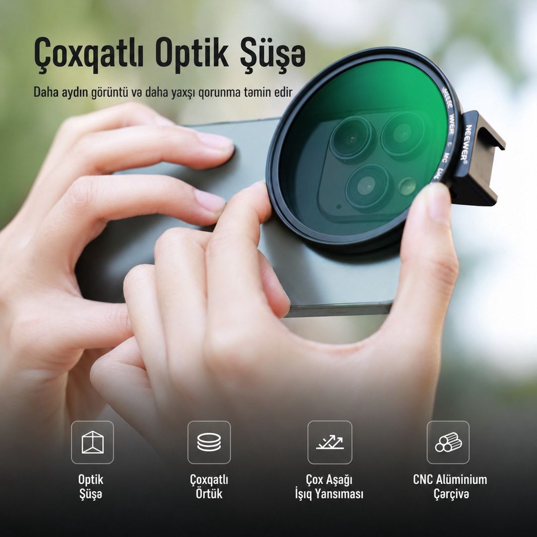 Neewer 67 mm CPL telefon filteri — Elektronika, Bakı (4)