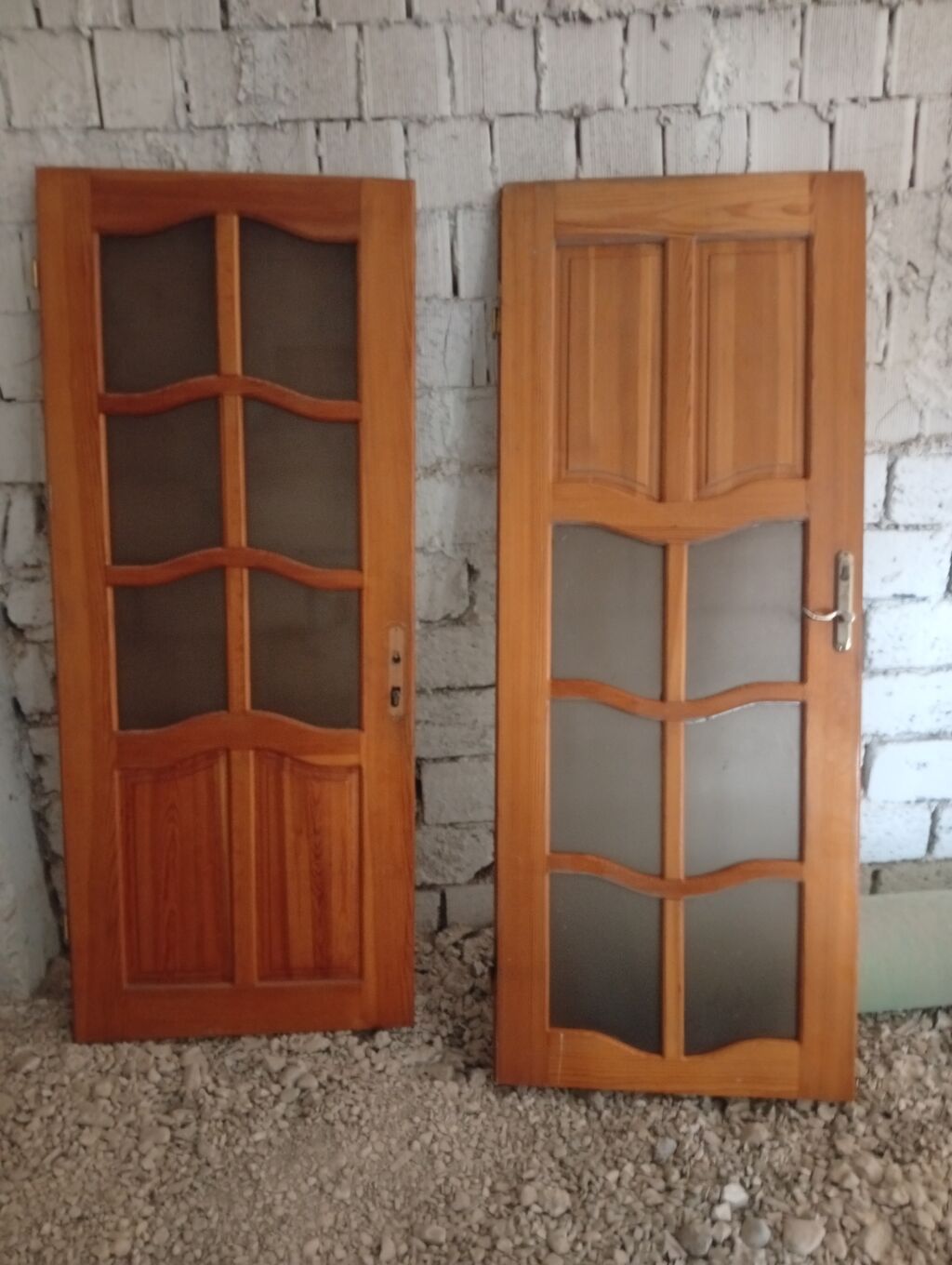 Taxta çərçivəli şüşeli cütü 80 azn — Pəncərələr, qapılar, balkonlar, Bakı (3)