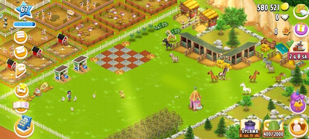 Hay Day oyunu üçün inkişaf etmiş təsərrüfat hesabı - Səviyyə: 67 -
