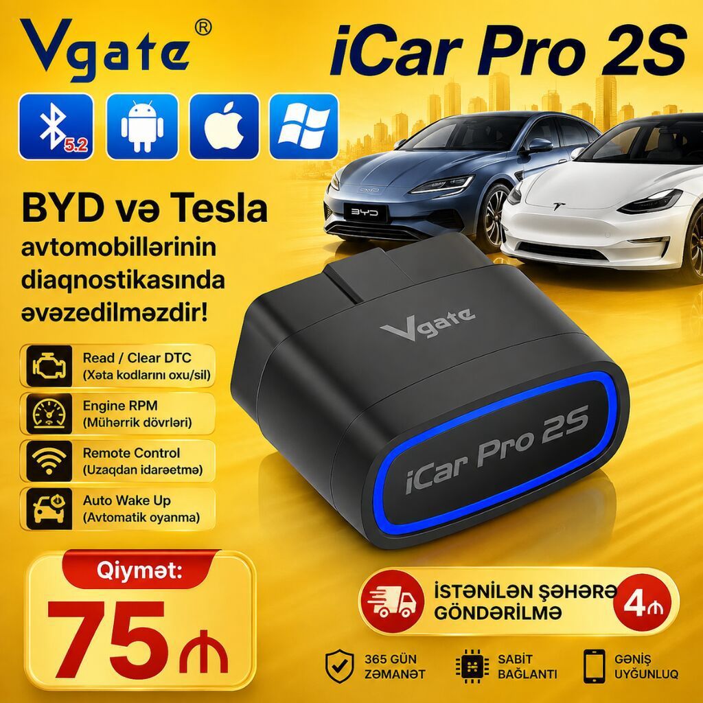 Vgate iCar Pro 2S diaqnostika cihazı. ⛔ Bluetooth 5.2 ⛔ 🚩🚩🚩 BYD və — Avto, Lənkəran