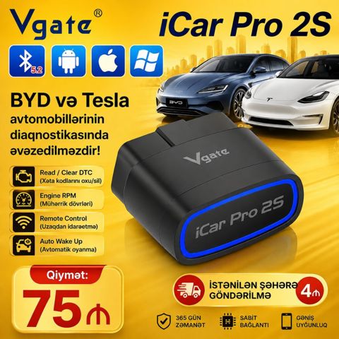 Vgate iCar Pro 2S diaqnostika cihazı. ⛔ Bluetooth 5.2 ⛔ 🚩🚩🚩 BYD və