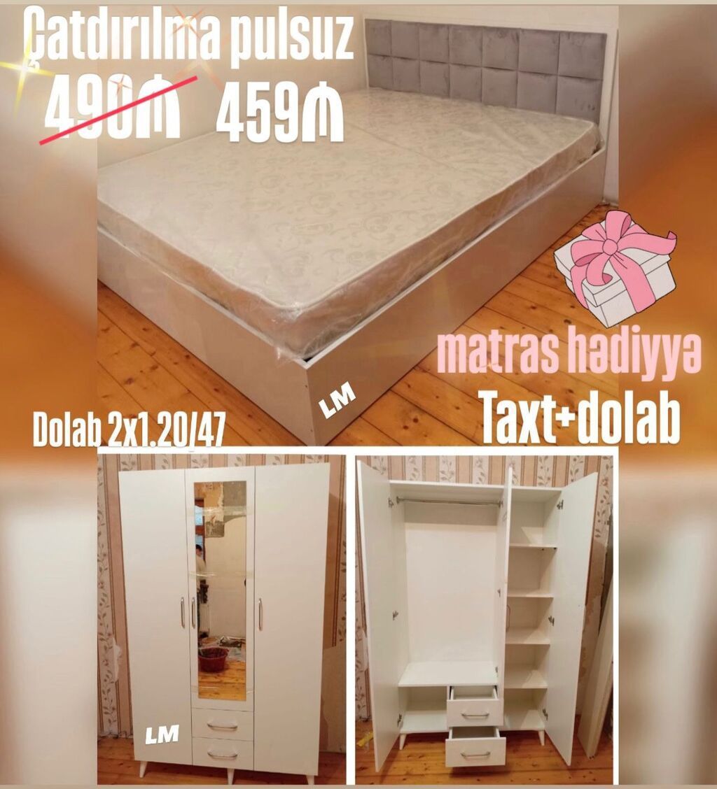 Taxt + Dolab dəsti - Qiymət: 459 ₼ (490 ₼ üstündən endirim — Mebel, Bakı