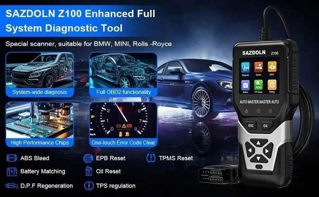 BMW diaqnostika cihazı. SAZDOLN Z100 OBD2 cihazı 🚗 BMW,🚗 Mini və — Avto, Lənkəran (2)