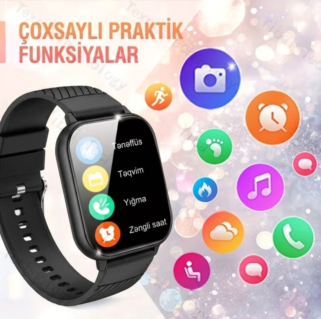 Yeni, Smart saat, Sensor ekran, rəng - Qara — Aksesuarlar, Samux (6)