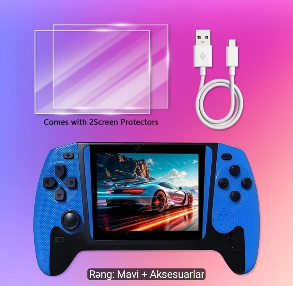 Portativ oyun konsolu – aksessuarlarla içərisində 500 ədəd retro — Portativ oyun konsoləri, Digah (3)