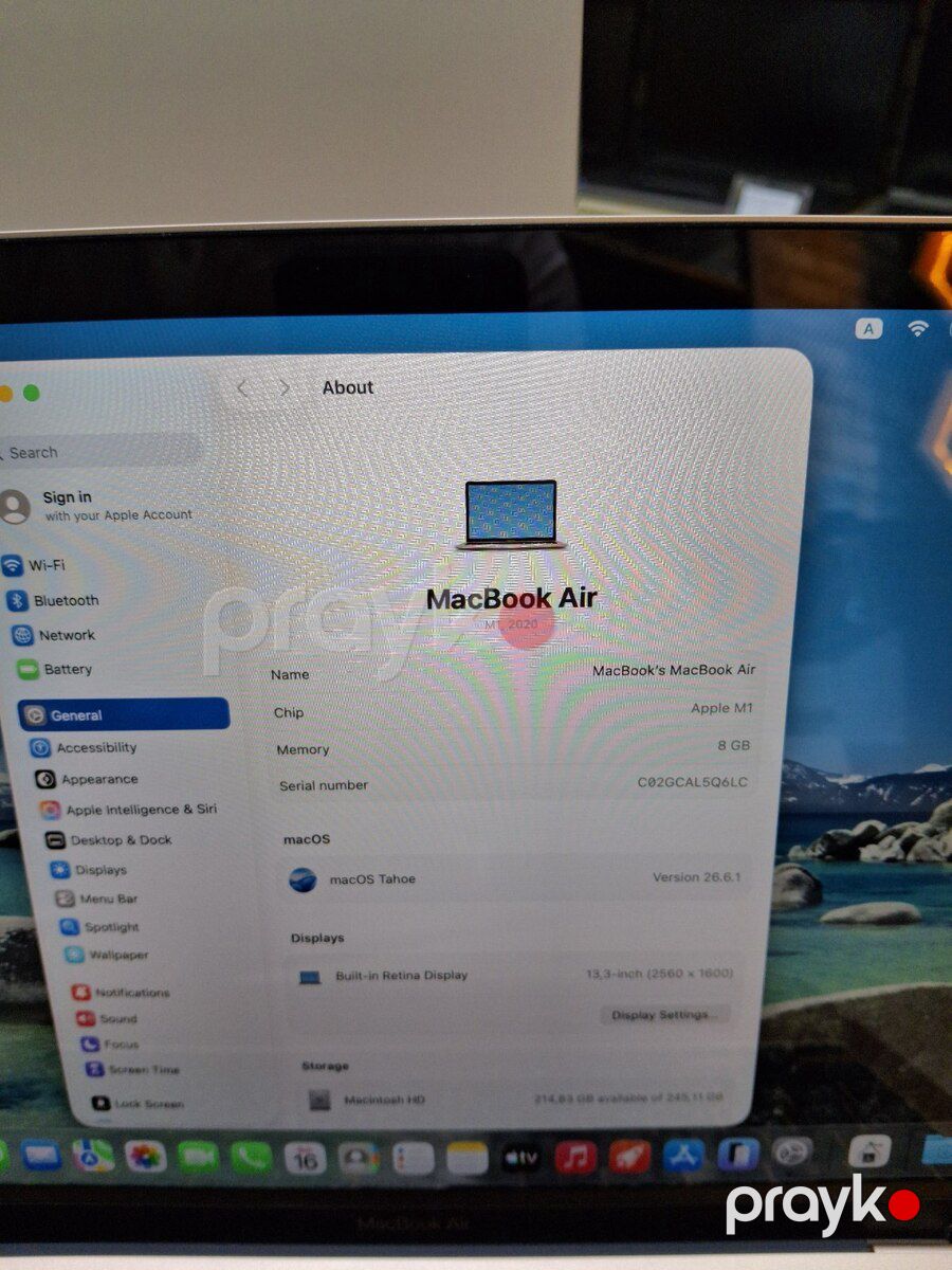 Apple Macbook M1 Air 8/256 90% pil — Elektronika, Bakı (11)