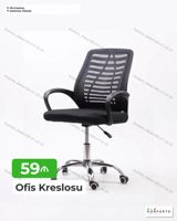 Ofis kreslosu - Material: nəfəsalan tor şəbəkəli bel hissə, yumşaq — Ofis mebeli