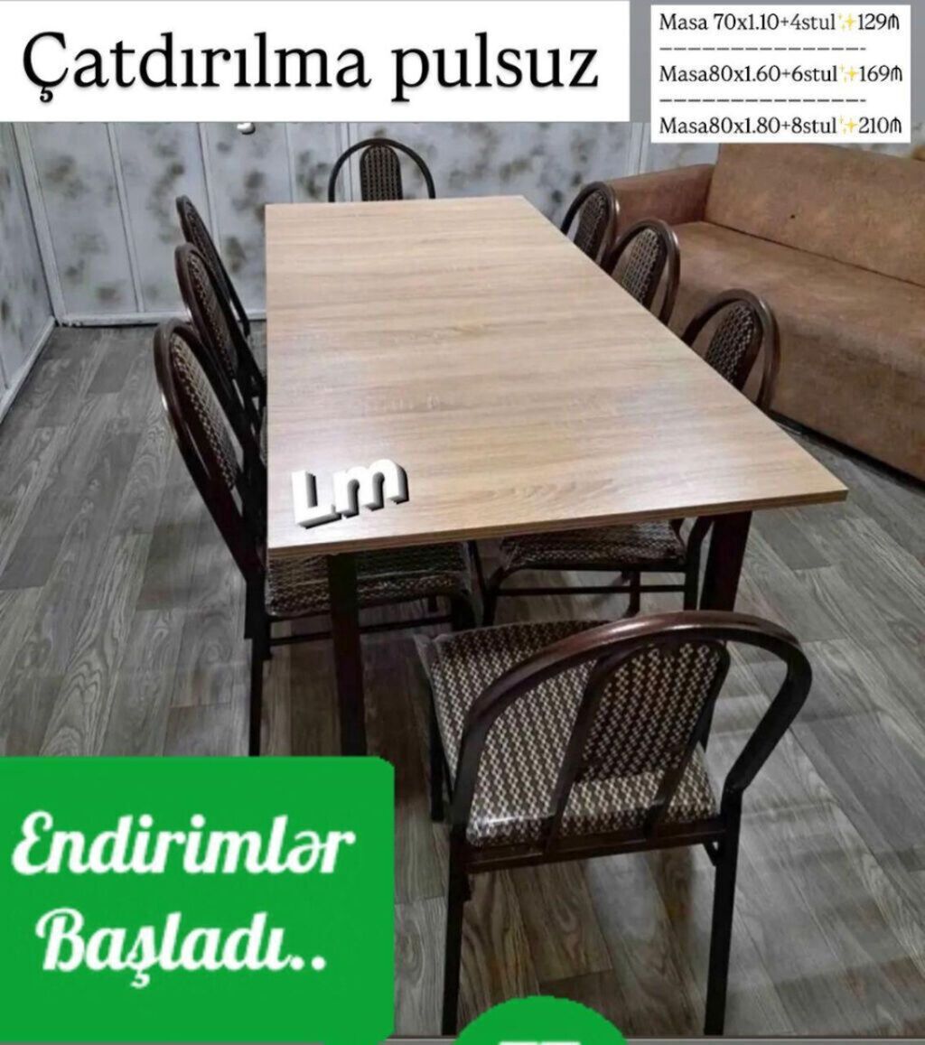 Bağ mətbəx və eyvanlarınız üçün çox əlverişli Masa dəstləri — Mebel, Bakı (3)